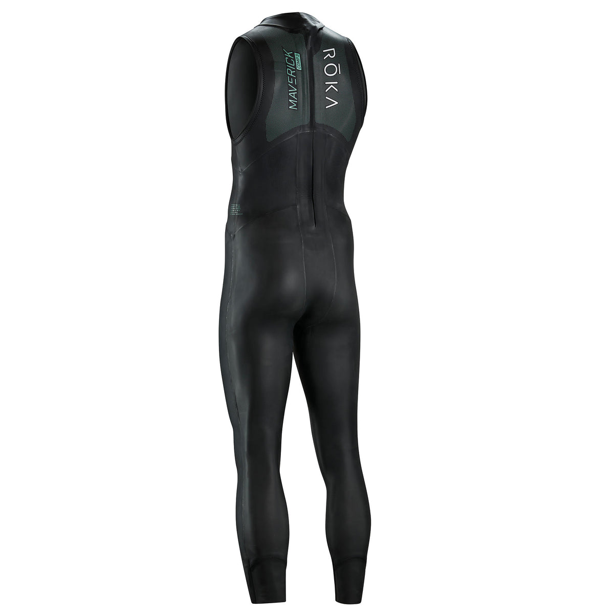 ROKA Men&#39;s Maverick Comp.3 Sleeveless - Fastest Entry-Level Sleeveless Men&#39;s Triathlon Wetsuit (3Q Back View)
