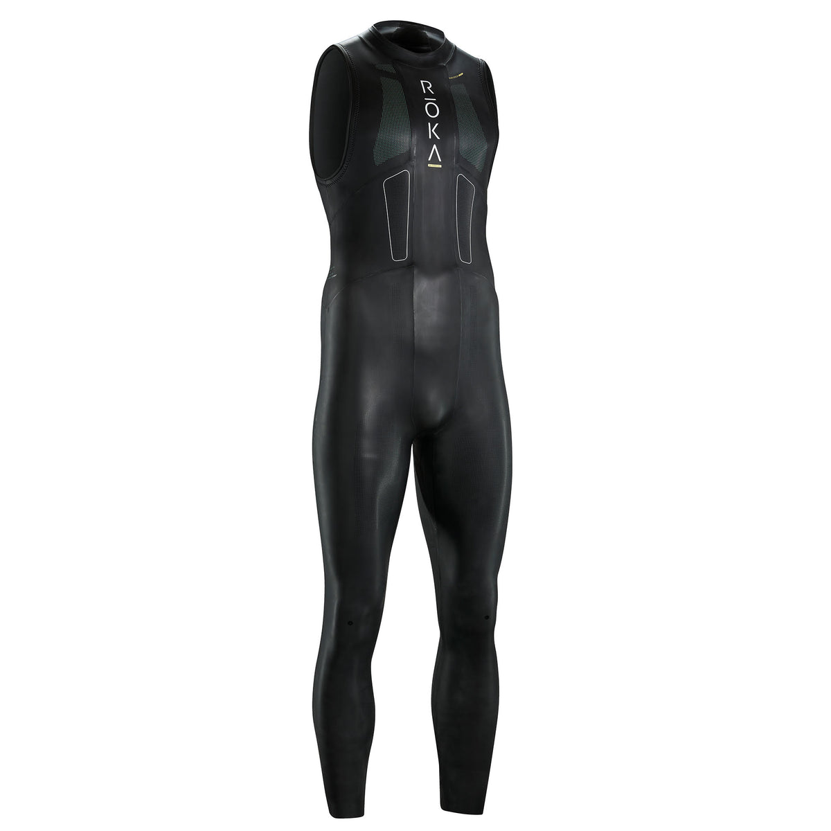 ROKA Men&#39;s Maverick Comp.3 Sleeveless - Fastest Entry-Level Sleeveless Men&#39;s Triathlon Wetsuit (3Q View)