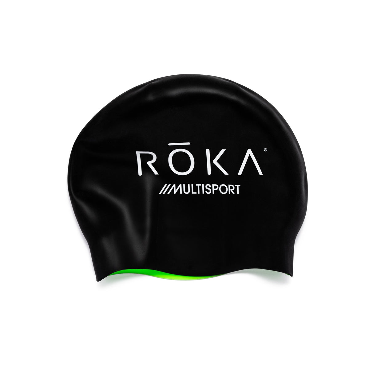 Pro Team Silicone Swim Cap (Reversible Neon Green/Black)