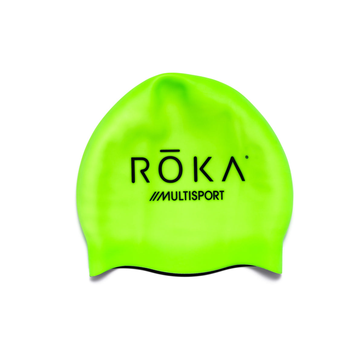 Pro Team Silicone Swim Cap (Reversible Neon Green/Black)