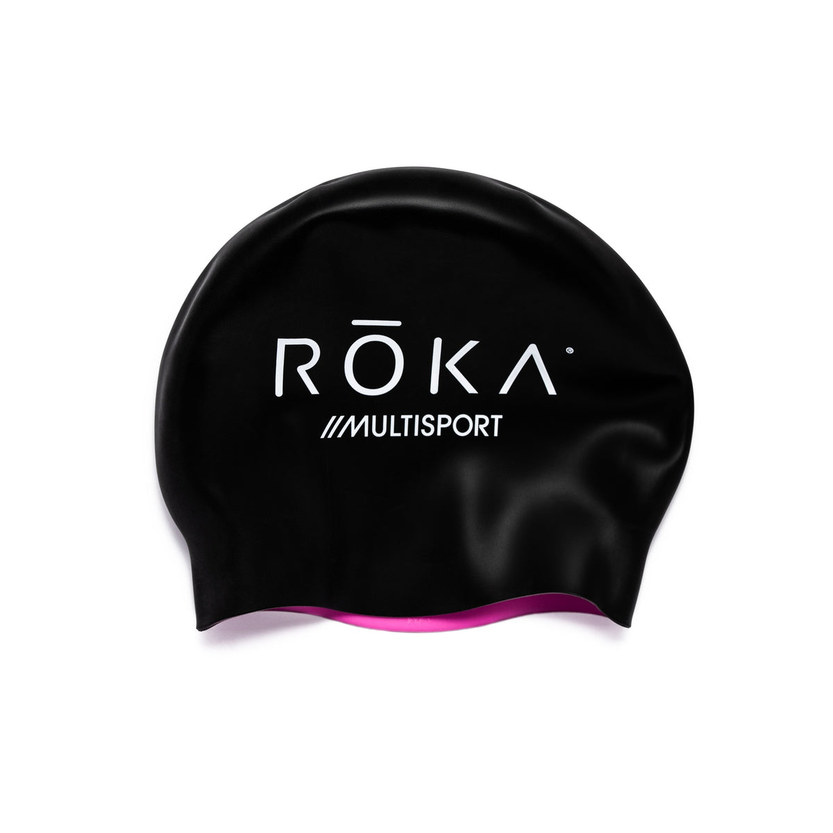 Pro Team Silicone Swim Cap (Reversible Neon Pink/Black)