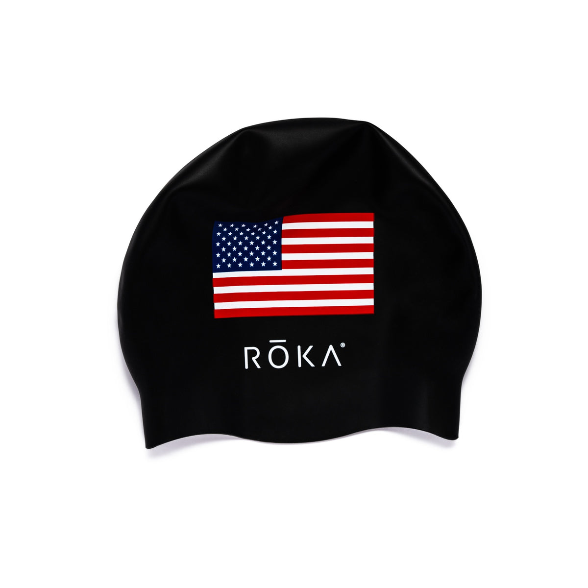 USA Silicone Swim Cap (Reversible Black/White)