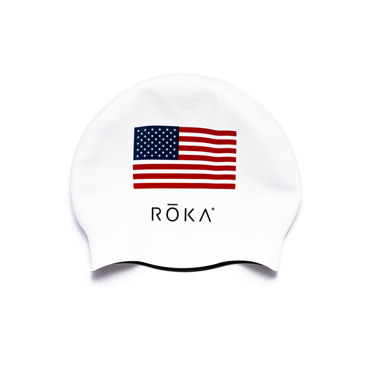 USA Silicone Swim Cap (Reversible Black/White)