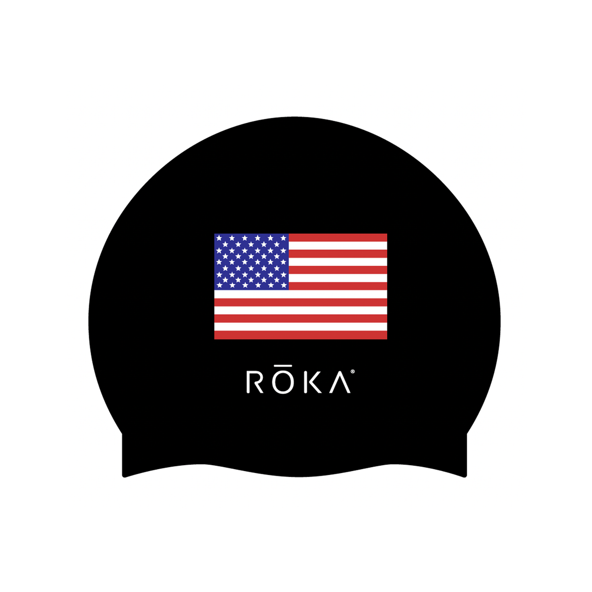 USA Silicone Swim Cap (Reversible Black/White)
