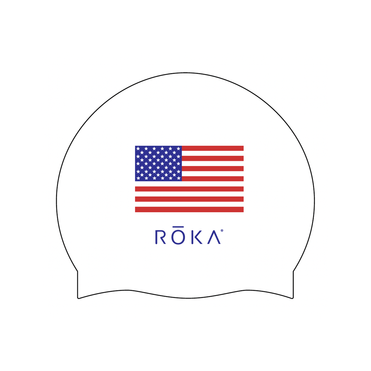 USA Silicone Swim Cap (Reversible Black/White)