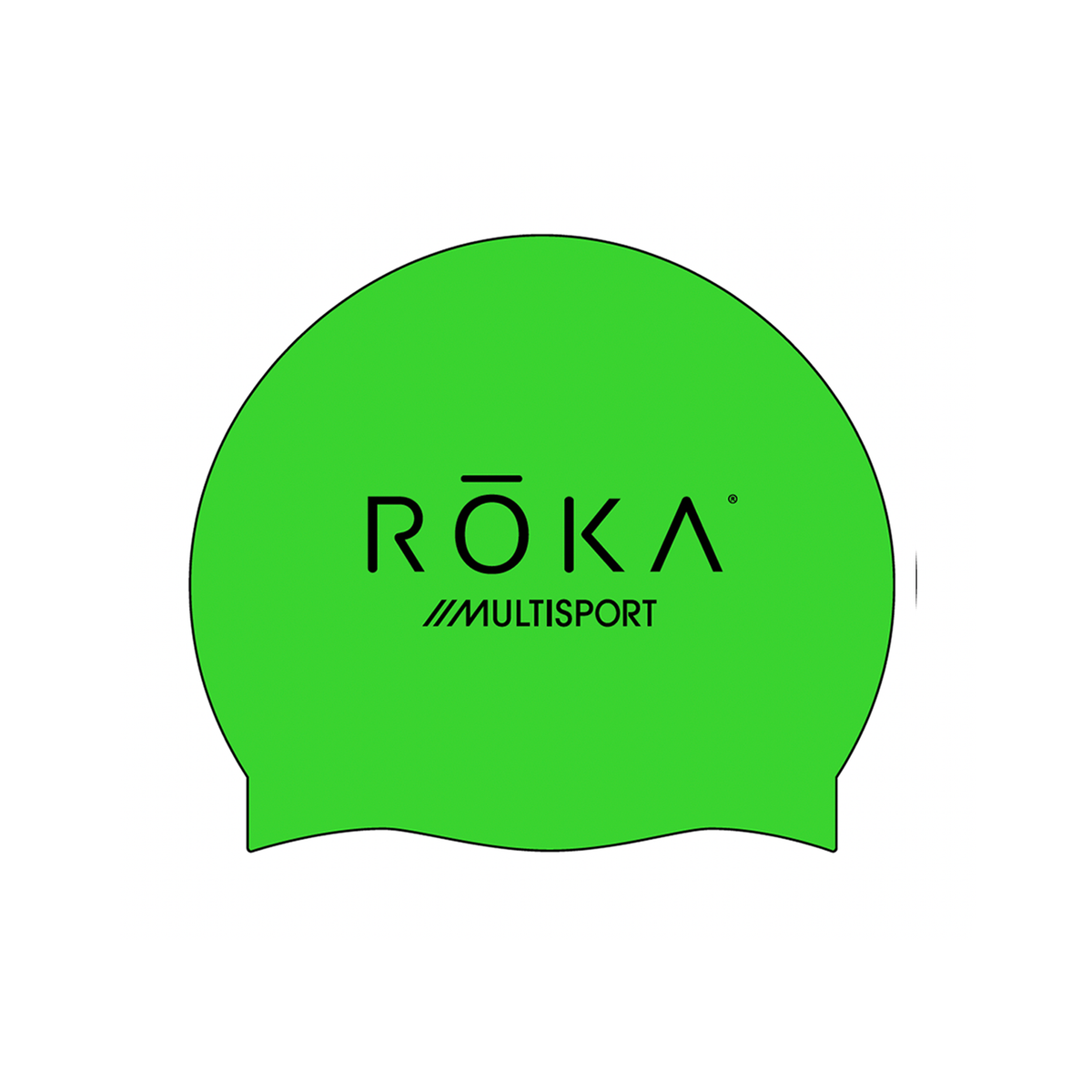 Pro Team Silicone Swim Cap (Reversible Neon Green/Black)